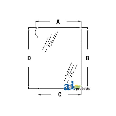 A & I Products Glass, Windshield, Lower (LH) 38" x24" x6" A-L151752